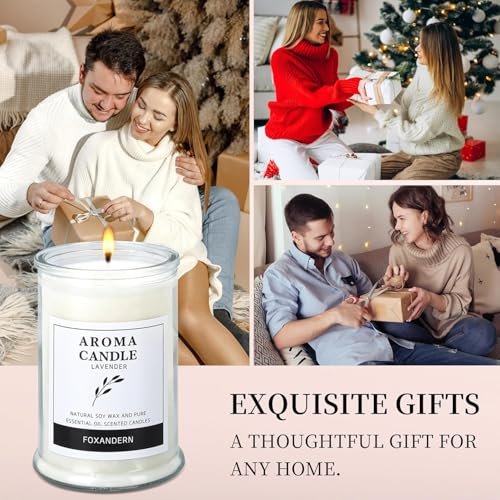 51lQjjMuYML._SL500_.jpg Foxandern Lavender Scented Candles – 12 oz for Home, Lasts 80 Hours, Strong Aroma - Image 9