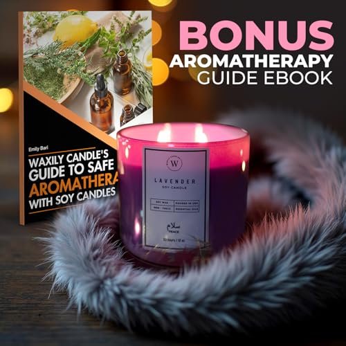 51mZigDz-gL._SL500_.jpg Waxily Eucalyptus Soy Candle | Non-Toxic Aromatherapy | Long-Lasting, Eco-Friendly, Vegan | Luxury Gift for Home Spa & Stress Relief | 12oz - Image 4