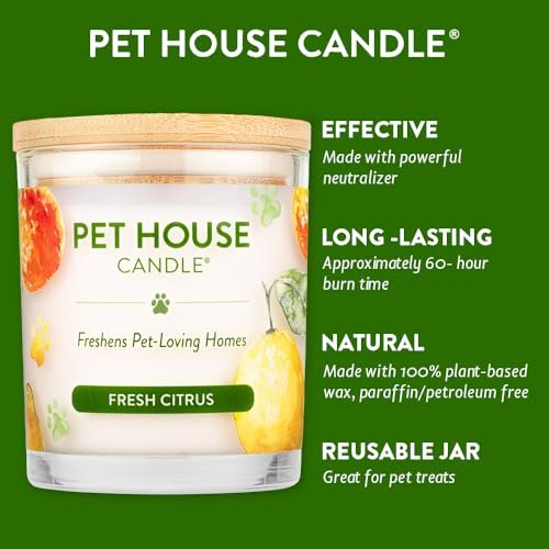 51nIPoxagXL._SL500_.jpg Pet House Citrus Candle: Long-Lasting, Plant-Based, Clean-Burning Candle for Pet Odor Control. - Image 4