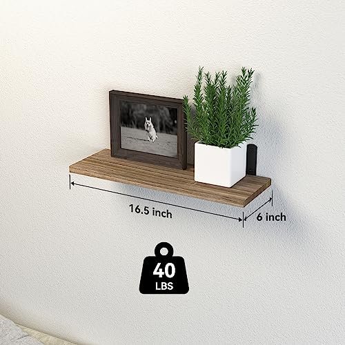 51njgx4ysGL._SL500_.jpg DOLLFIO Wall-Mounted Floating Shelves - 3 Set Wooden Shelves for Bedroom, Living Room, and Bathroom Décor. - Image 3