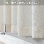 Natural Linen 84-Inch Back Tab Curtains - 2 Panel Light Filtering Semi-Sheer Ivory Cream Drapes for Rustic Boho Living Room & Bedroom - Image 6