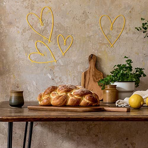 51o1XmFTZsL._SL500_.jpg Pangda 4-Piece Metal Heart Wall Art Decor - Gold Love Heart Signs for Bedroom & Living Room. - Image 4
