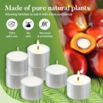 100 Pack Unscented Tea Candles - 8 Hour Burn Time for Shabbat, Weddings, Christmas & Home Decor - Image 3