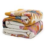MSGKV Boho Throw Blanket for Couch and Sofa Cotton Cover for Living Room Floral Throw Cozy Blankets (D-Flower and Butterfly, 50" x 60"(Throw))