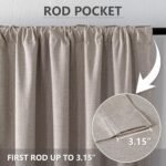 Zyvola 100% Blackout Curtains, 84" Length, 2 Panels, Faux Linen, Thermal Insulated, Beige. Ideal for Bedroom & Living Room. - Image 3