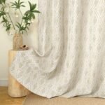 BGment Beige Linen Curtains - 2 Panels, 52 x 84 Inch, French Country Leaf Jacquard, Boho Vintage, Light Filtering Semi-Sheer. - Image 6