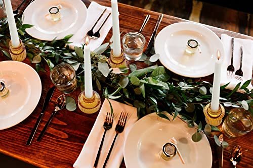 51rOT-CJ7sL._SL500_.jpg Vixdonos Amber Taper Glass Candlestick Holders for Tealights – Perfect for Weddings, Parties & Centerpieces (Set of 3) - Image 6