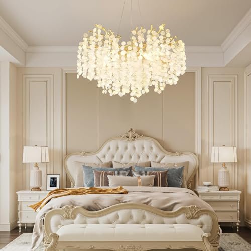 51rVC0XlRAL._SL500_.jpg VBKK 32" Coastal Gold Chandelier: 10-Light Crystal Fixture for Dining, Living Room, Bedroom, and Entryway. - Image 7