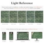 PureCozy 8x10 Washable Green Vintage Distressed Area Rug - Non-Slip Floral Carpet for Indoor Use - Image 3