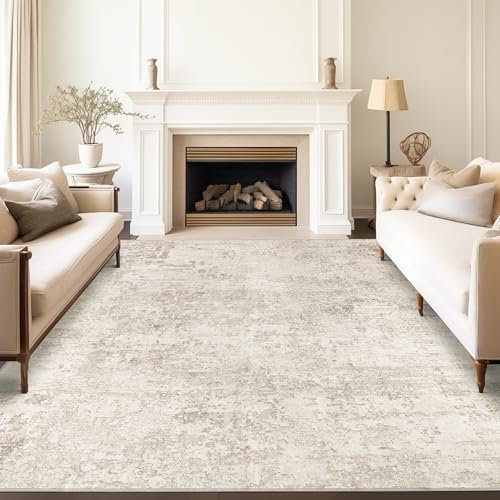 51tSqvuV5qL._SL500_.jpg Art&Tuft 8x10 Washable Rugs - Anti-Slip, Stain Resistant Abstract Area Rug for Living Room (TPR53-Beige) - Image 5
