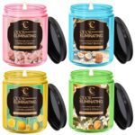 4 Pack Odor Eliminating Candles, Pet Scented Candles for Home, Single Wick Soy Candle Gifts for Women, Men, Ideal for Creating Relaxing Atmosphere, Over 50 Hours of Burn Time