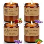 Candles for Home Scented Candles Set, 4 Pack Candles Gifts Set for Women/Men, Soy Candle, Lavender Candle, 220H Long Lasting Soy Wax Candle Set for Mother's Day, Birthday, Anniversary, Men