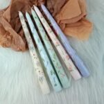 Gedengni 10" Dripless Floral Taper Candles - 4 Pack White Unscented for Weddings & Events - Image 8