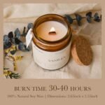 Aeviva Vanilla Aromatherapy Candle 7.05 oz - Natural Soy Wax with Wooden Wick for Home Stress Relief Gifts. - Image 4