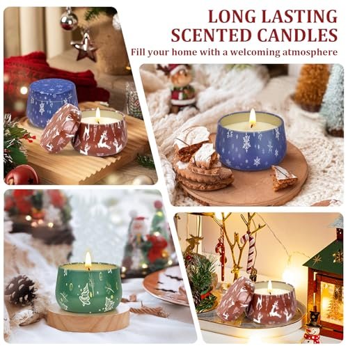 51vrQFT0nfL._SL500_.jpg Festive 3-Pack Scented Soy Candles Gift Set for Men & Women - 7.5oz Holiday Home Scents - Image 7