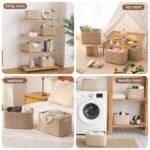 OIASKET Woven Decorative Storage Baskets - 4-Pack for Organizing Books, Towels, Clothes, 12.7''Lx9''Wx7.8''H, Brown - Image 5