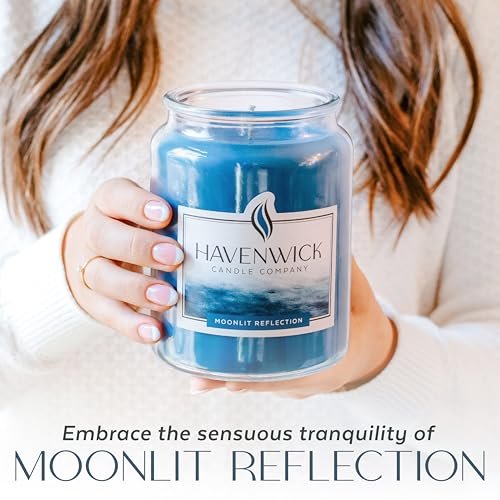 51wkW2BHcLL._SL500_.jpg Havenwick Moonlit Reflection 22-oz Soy Blend Candle: 110-130 Hours, Perfect for Housewarming Gifts! - Image 6