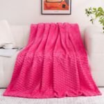 Puncuntex Hot Pink Throw Blanket (50" x 60") - Super Soft, Fuzzy Jacquard Flannel for Mom's Cozy Couch Sofa Gift. - Image 3