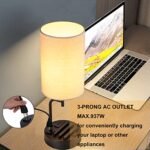 Dreamholder 2-Pack Table Lamp: Modern Desk Lamp with 3 USB Ports, AC Outlet, and Phone Stands, Ideal for Bedroom and Office. - Image 3