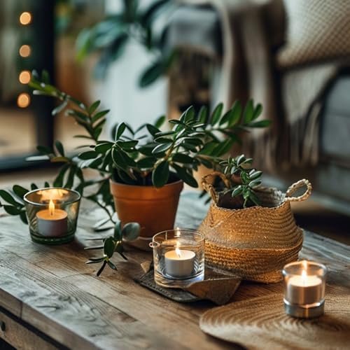 51zevtubMeL._SL500_.jpg 100 Pack Unscented Tea Candles - 8 Hour Burn Time for Shabbat, Weddings, Christmas & Home Decor - Image 7