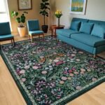 8x10 Floral Washable Area Rug: Vintage Soft Boho Non-Slip, Stain-Resistant for Living Room & More - Image 2