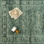 PureCozy 8x10 Washable Green Vintage Distressed Area Rug - Non-Slip Floral Carpet for Indoor Use - Image 9