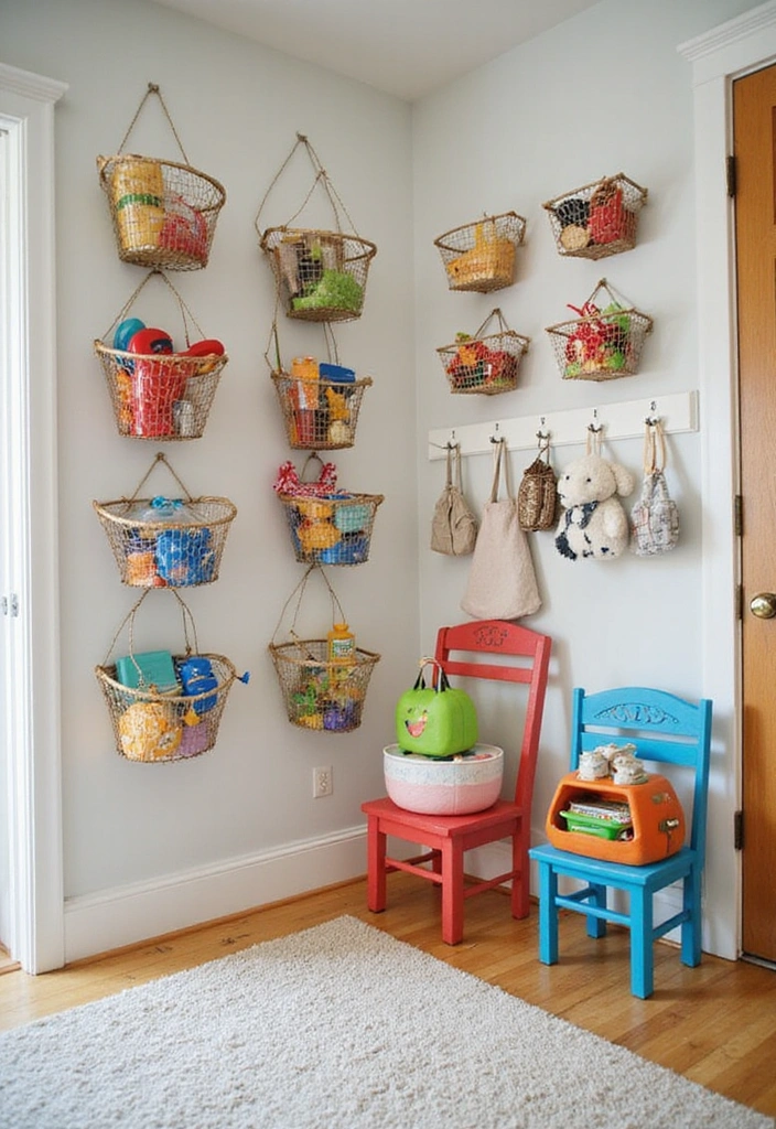 Essential Tips for Organizing Your Kids' Room in Small Spaces - 8. Hanging Storage Solutions
