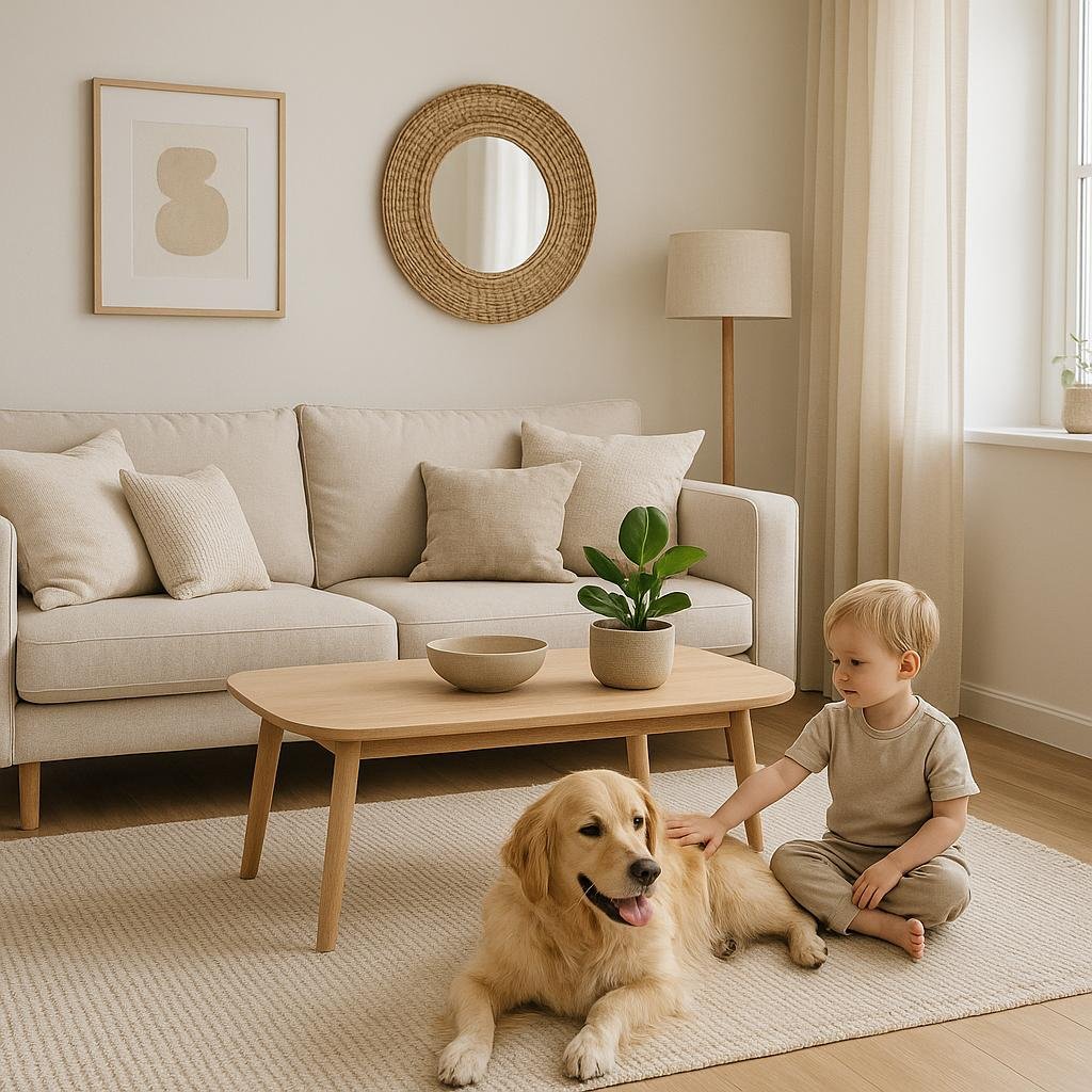 Choosing the Right Neutral Shades for a Pet and Child Friendly Living Room