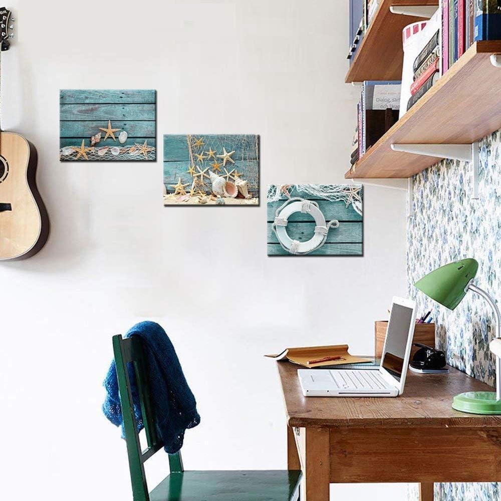 Exploring Coastal Elegance: Our Review of Biuteawal's Teal​ Starfish Canvas Art