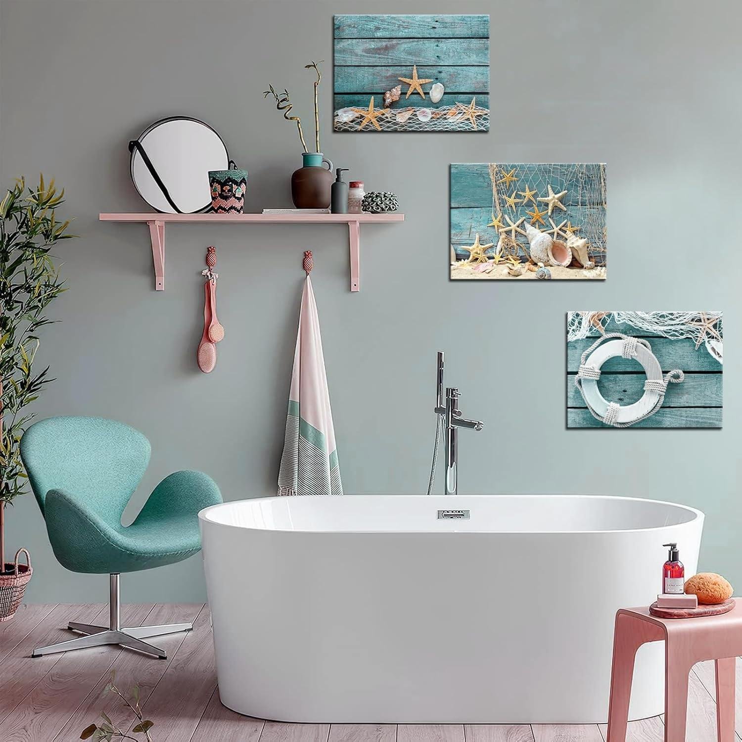 Exploring Coastal elegance: Our Review of Biuteawal's Teal Starfish ⁤canvas Art