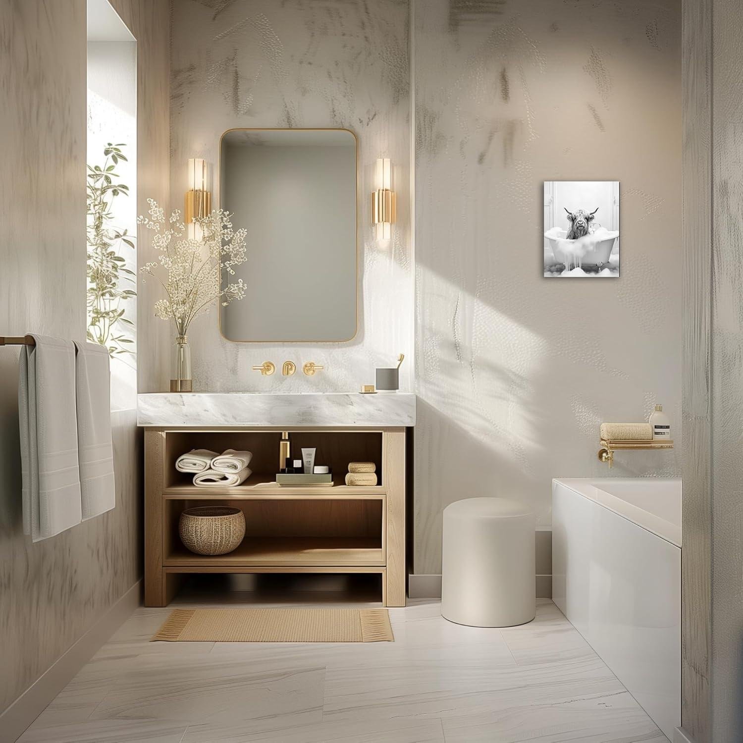 Why⁤ We're‌ Bubbling Over This Highland Cow ​Bathroom Art