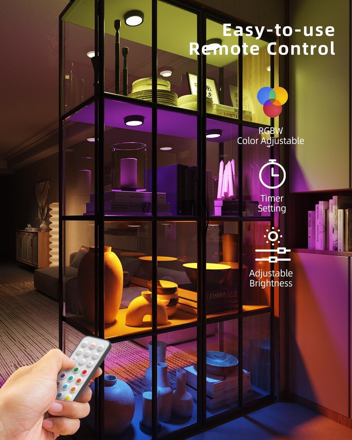 Our Review of Tedmos USB Rechargeable RGB Puck Lights with Remote