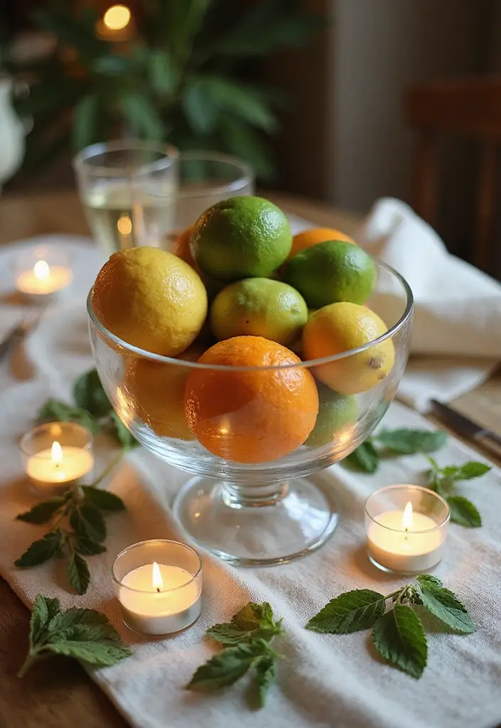 10 Stunning Seasonal Dining Table Centerpieces That'll WOW Your Guests! - 2. Summer Citrus Splash