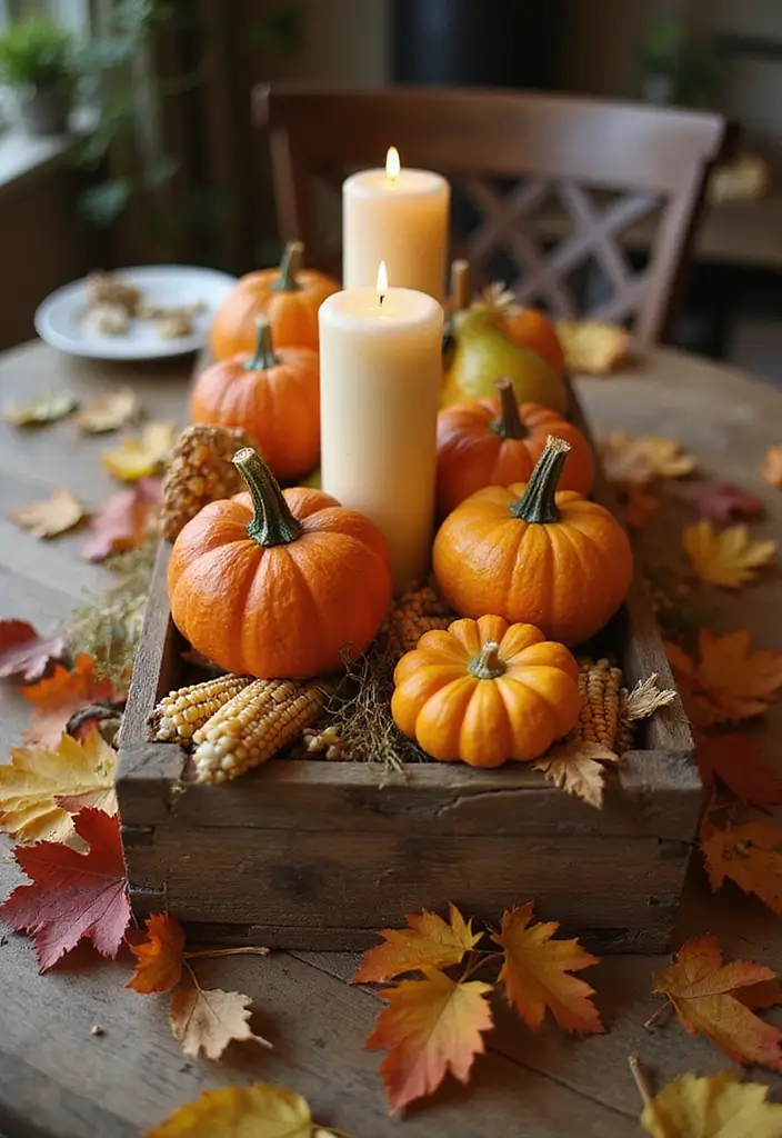 10 Stunning Seasonal Dining Table Centerpieces That'll WOW Your Guests! - 3. Autumn Harvest Arrangement