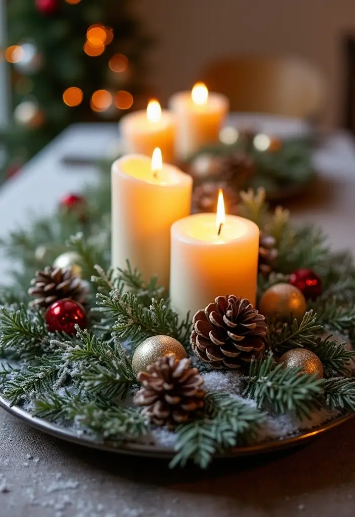 10 Stunning Seasonal Dining Table Centerpieces That'll WOW Your Guests! - 4. Festive Winter Wonderland