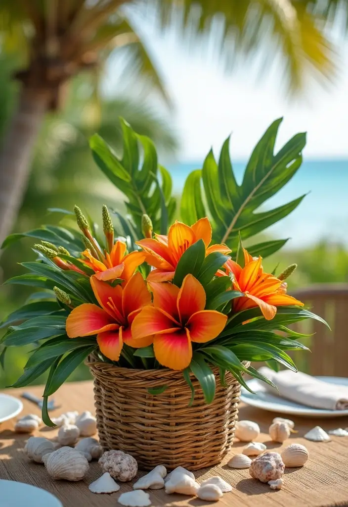 10 Stunning Seasonal Dining Table Centerpieces That'll WOW Your Guests! - 9. Tropical Oasis