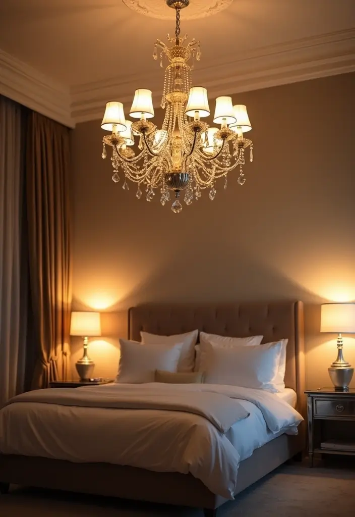 15 Elegant Bedroom Styling Ideas That Will Make You Feel Like Royalty! - 2. Statement Lighting