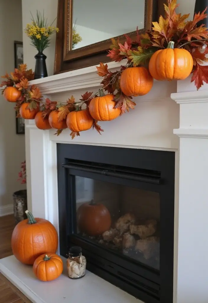 15 Fall Pumpkins Decor Ideas That Will Cozy Up Your Home in Minutes - 12. Pumpkin Garlands