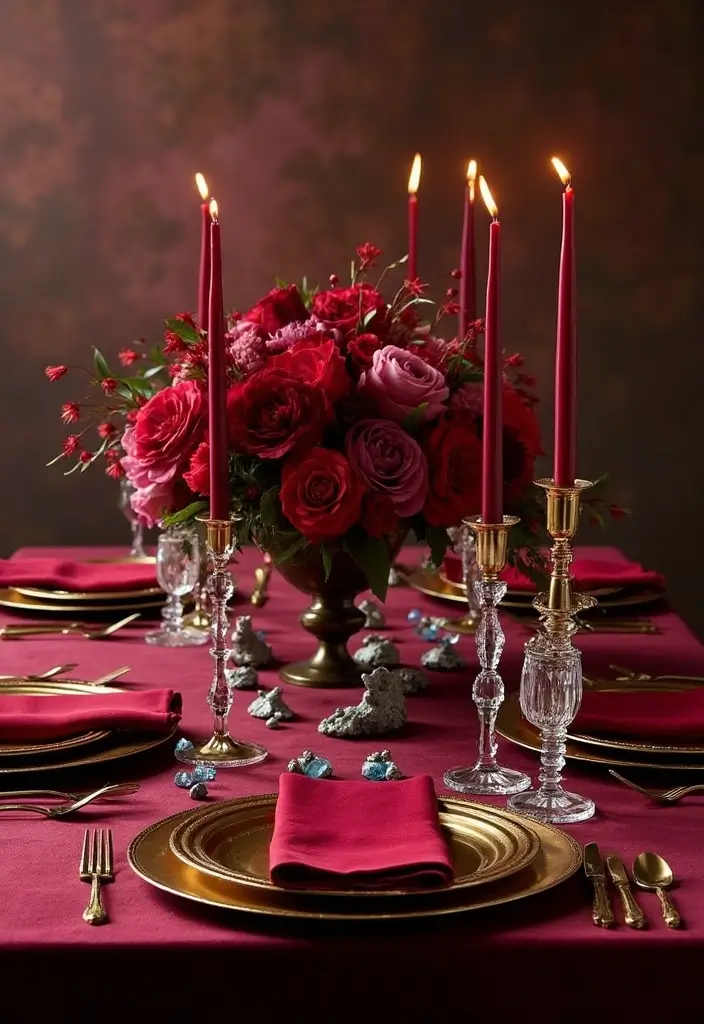 15 Stunning Fall Tablescape Ideas That Will Leave Your Guests in Awe! - 2. Elegant Jewel Tones
