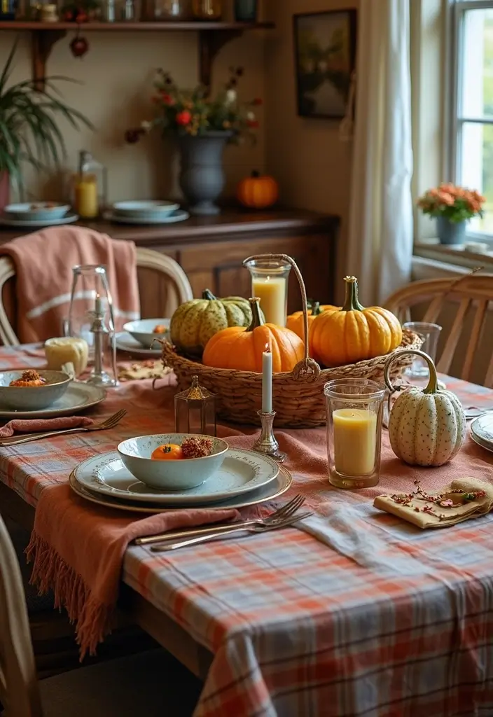 15 Stunning Fall Tablescape Ideas That Will Leave Your Guests in Awe! - 3. Cozy Cottage Vibes