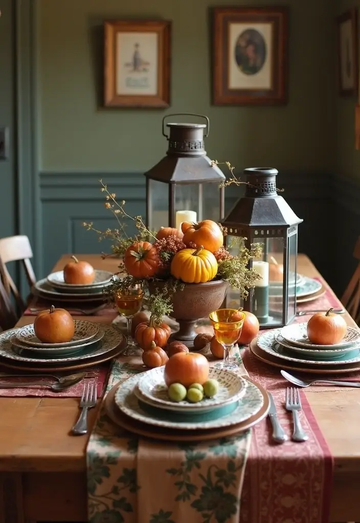 15 Stunning Fall Tablescape Ideas That Will Leave Your Guests in Awe! - 6. Vintage Harvest