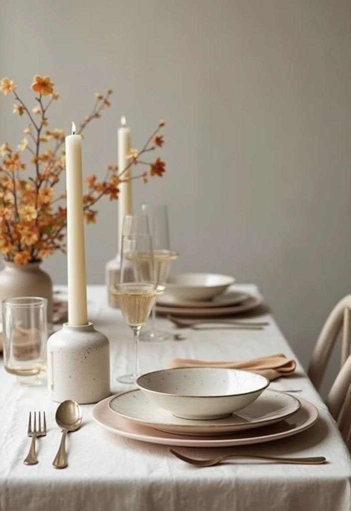 15 Stunning Fall Tablescape Ideas That Will Leave Your Guests in Awe! - 7. Minimalist Autumn