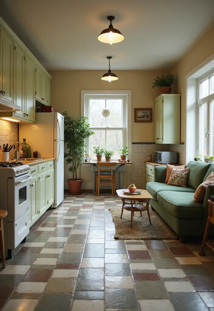 15 Stunning Open Concept Kitchen Living Room Ideas That'll Make You Want to Redesign! - 11. Vintage Revival