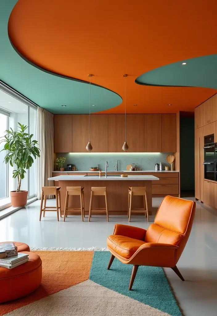 15 Stunning Open Concept Kitchen Living Room Ideas That'll Make You Want to Redesign! - 13. Mid-Century Modern