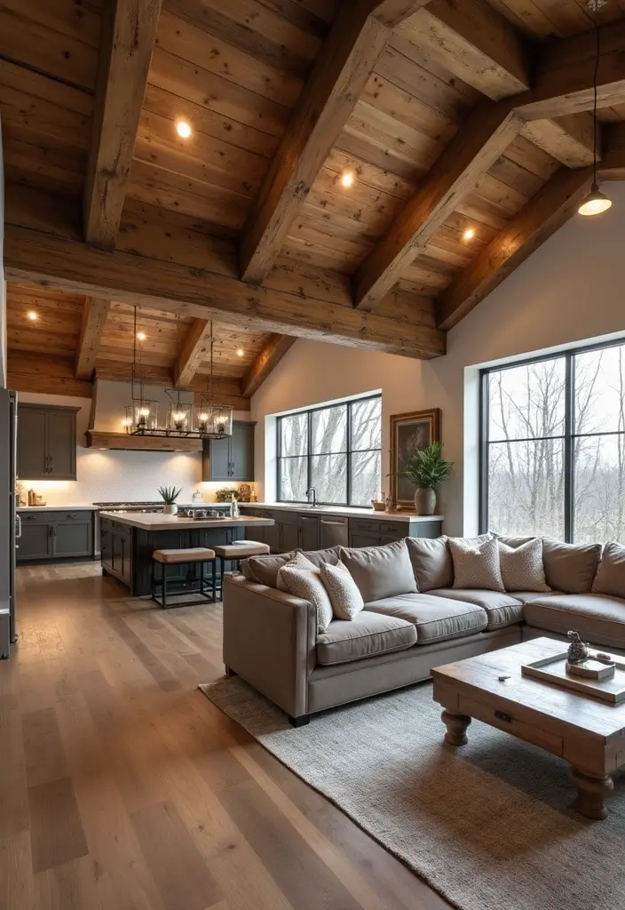 15 Stunning Open Concept Kitchen Living Room Ideas That'll Make You Want to Redesign! - 2. Rustic Charm