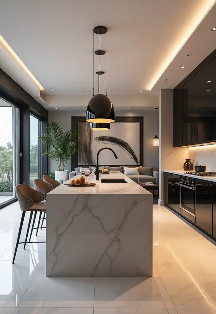 15 Stunning Open Concept Kitchen Living Room Ideas That'll Make You Want to Redesign! - 3. Modern Elegance