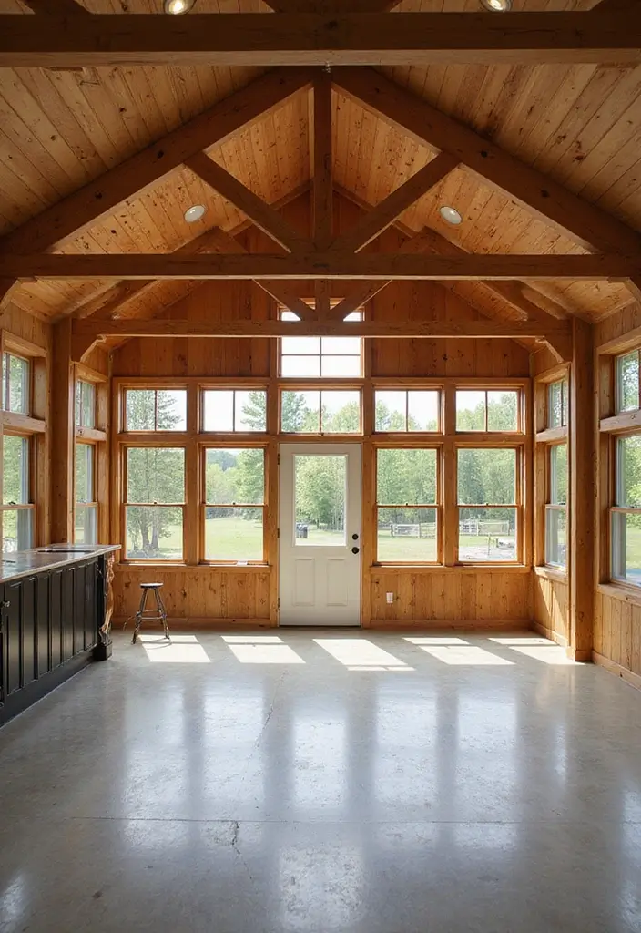 20 Stunning Barndominium Design Ideas That Will Make You Want to Move In ASAP! - 8. Large Windows for Natural Light