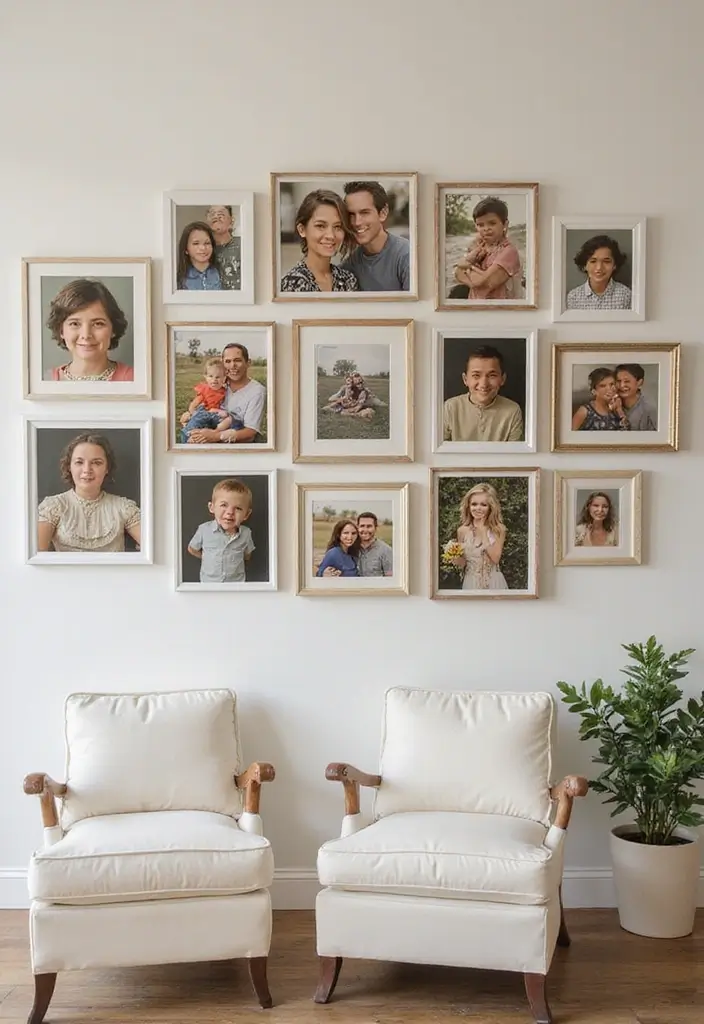 20 Stunning Wall Art Ideas That'll Transform Your Space in Minutes! - 12. Photo Collage of Loved Ones