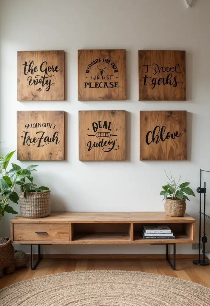 20 Stunning Wall Art Ideas That'll Transform Your Space in Minutes! - 16. Artistic Wooden Signs