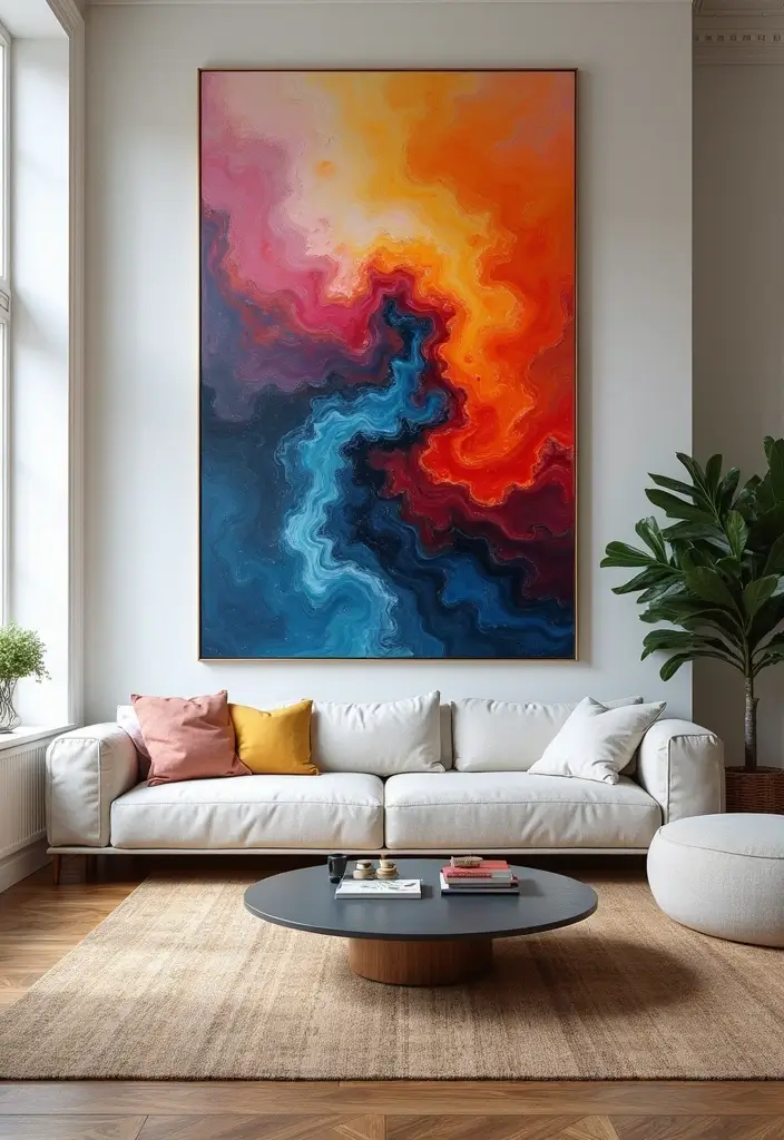 20 Stunning Wall Art Ideas That'll Transform Your Space in Minutes! - 2. Large Scale Abstract Art